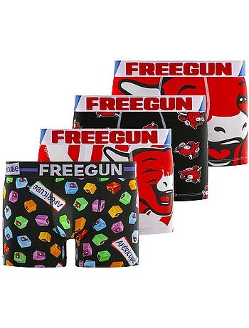 Lot de 4 boxers homme en coton la vache qui rit freegun