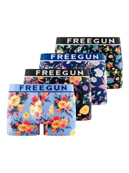 Lot de 4 boxers homme en coton signature sergio freegun - Kiabi Lot de 4 boxers homme en coton signature sergio freegun - Kiabi