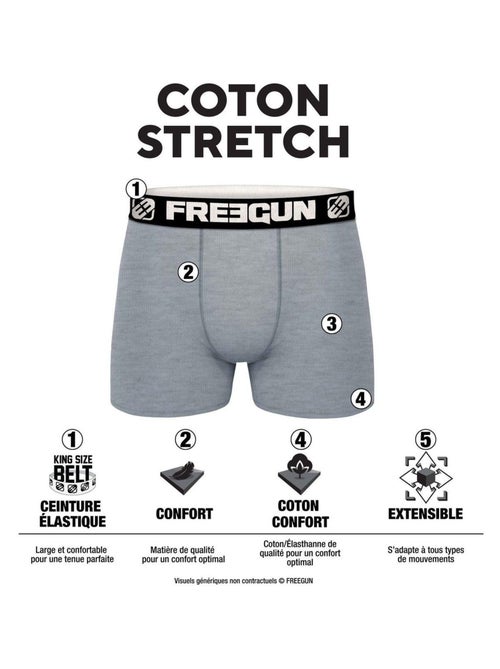 Lot de 4 boxers homme en coton signature sergio freegun - Kiabi Lot de 4 boxers homme en coton signature sergio freegun - Kiabi