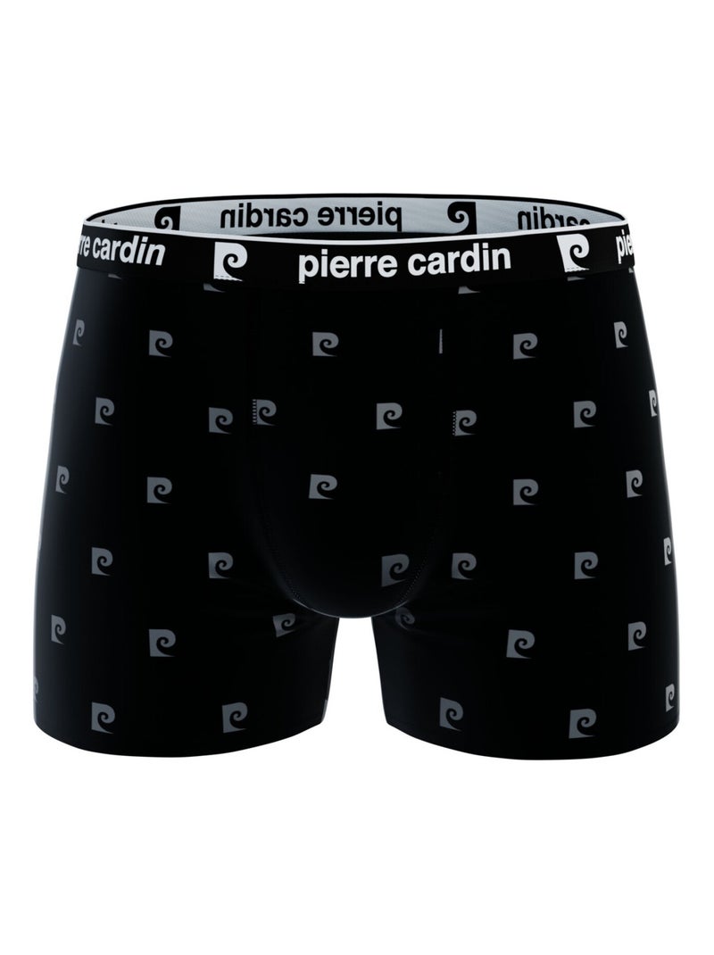 Lot de 4 boxers homme en coton uni/imprimé class pierre cardin Noir - Kiabi