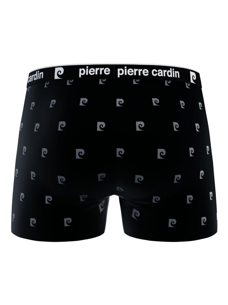 Lot de 4 boxers homme en coton uni/imprimé class pierre cardin Noir - Kiabi