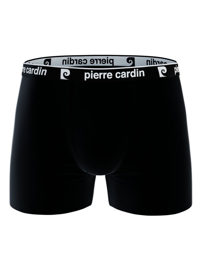 Lot de 4 boxers homme en coton uni/imprimé class pierre cardin Noir - Kiabi