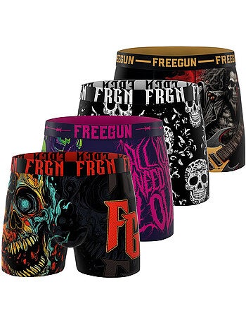 Lot de 4 boxers homme heavy rock freegun