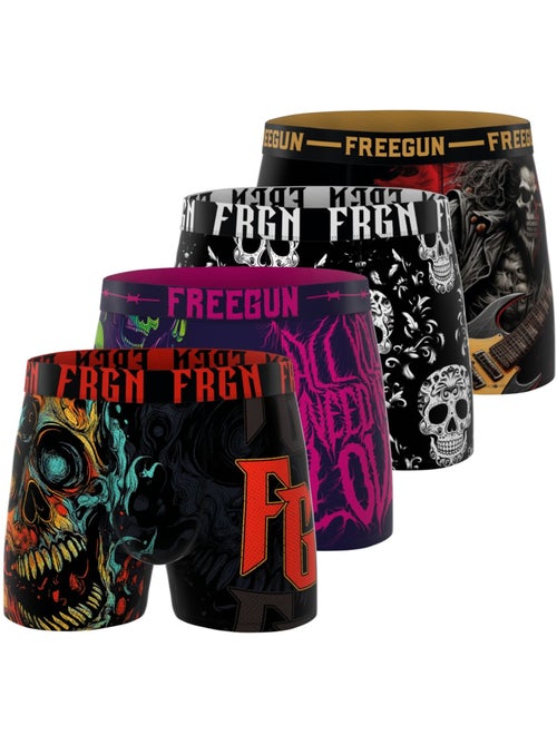 Lot de 4 boxers homme heavy rock freegun - Kiabi