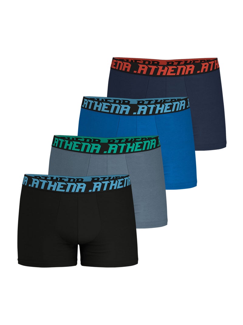 Lot de 4 boxers homme my petit prix athena Noir Gris Bleu - Kiabi
