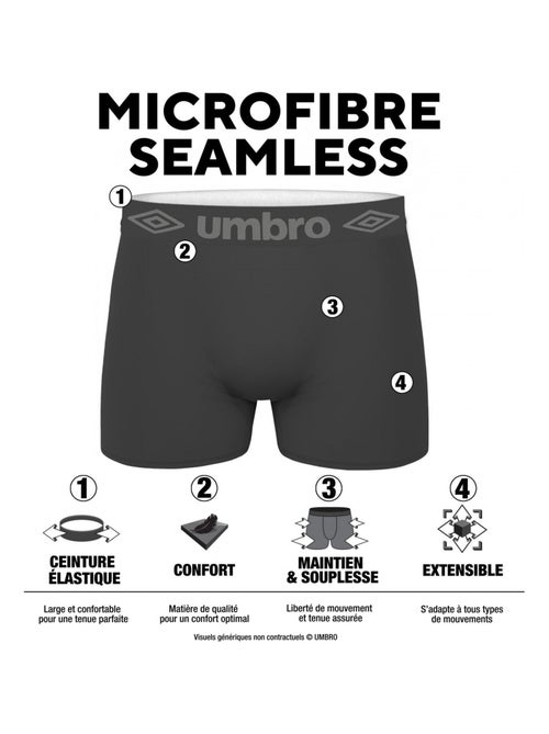Lot de 4 boxers homme sans couture umbro - Kiabi