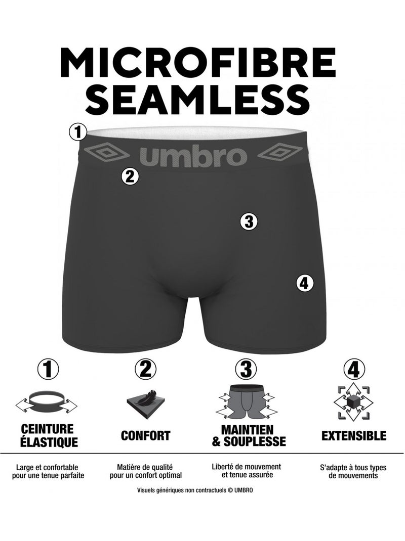 Lot de 4 boxers homme sans couture umbro Rouge - Kiabi