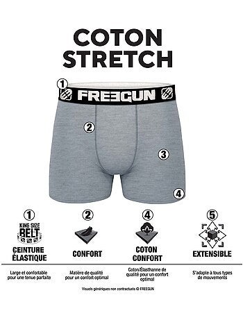 Lot de 4 boxers homme sergio freegun
