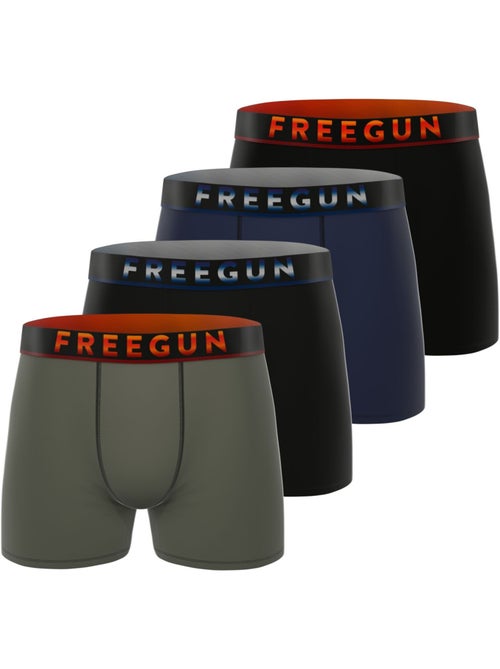 Lot de 4 boxers homme signature dave coolin freegun - Kiabi Lot de 4 boxers homme signature dave coolin freegun - Kiabi