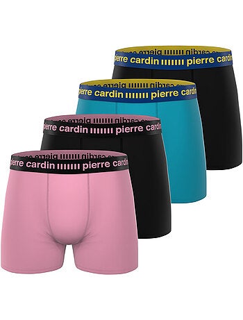 Lot de 4 boxers soft touch homme colorés modèle karl pierre cardin