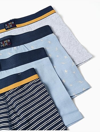 Lot de 4 boxers unis/à imprimés