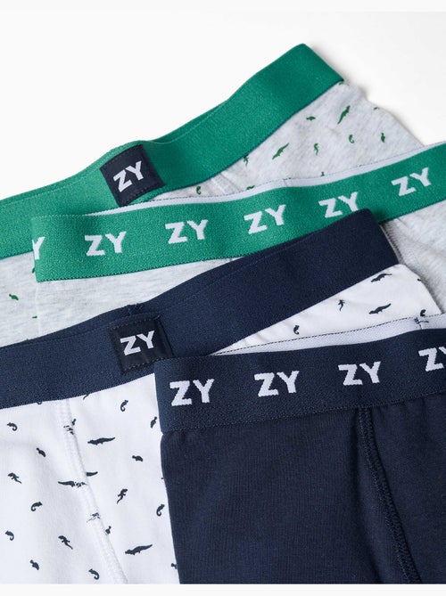 Lot de 4 boxers unis/à imprimés - Kiabi