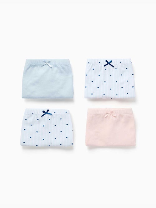 Lot de 4 boxers unis/imprimés en coton - Kiabi