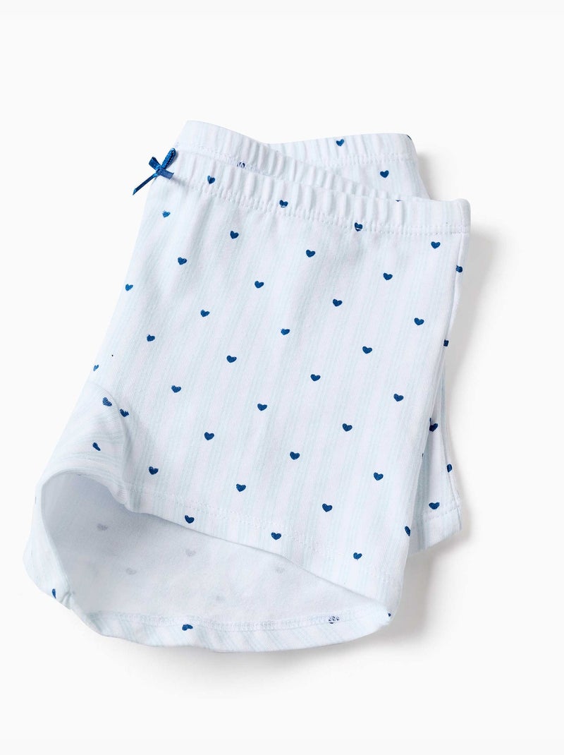 Lot de 4 boxers unis/imprimés en coton Blanc Rose Bleu - Kiabi