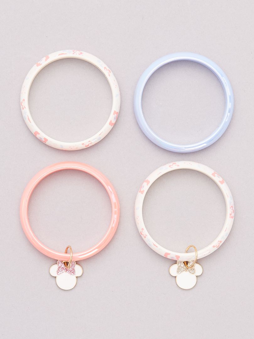 Lot de 4 bracelets 'Minnie Mouse' de 'Disney' rose - Kiabi