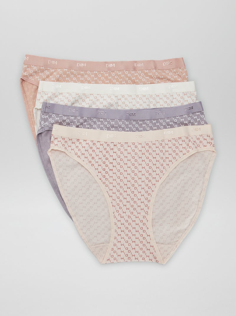 Lot de 4 culottes à imprimé 'DIM' Rose - Kiabi