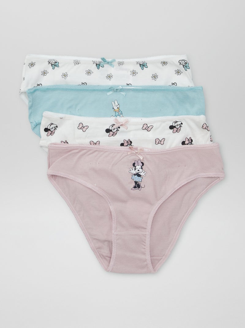 Lot de 4 culottes en coton 'Minnie' & 'Daisy' Blanc - Kiabi