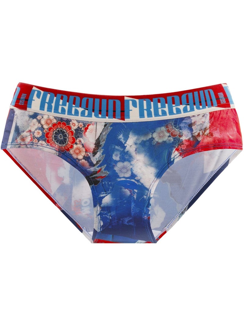 Lot de 4 culottes femme pop art freegun Turquoise - Kiabi