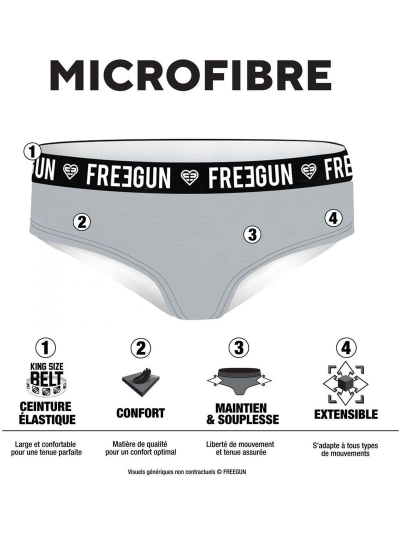 Lot de 4 culottes femme wild animals freegun Noir - Kiabi
