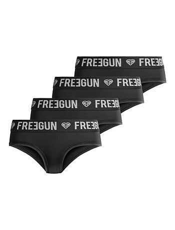Lot de 4 culottes fille street art uni freegun