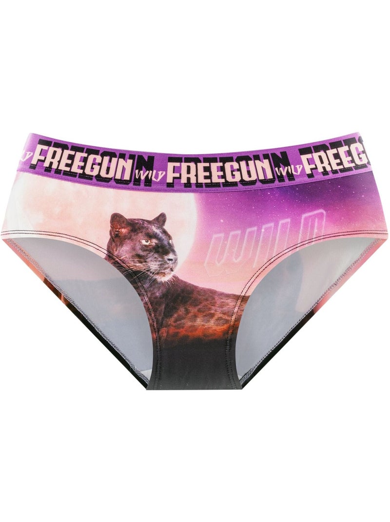 Lot de 4 culottes fille wild animals freegun Noir - Kiabi