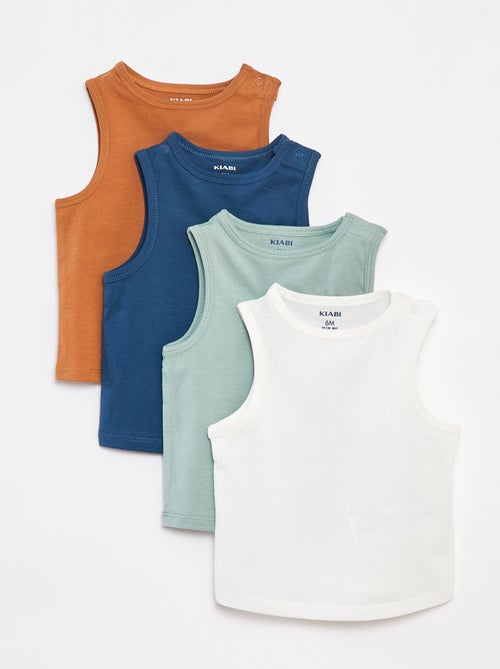 Lot de 4 débardeurs unis - Kiabi