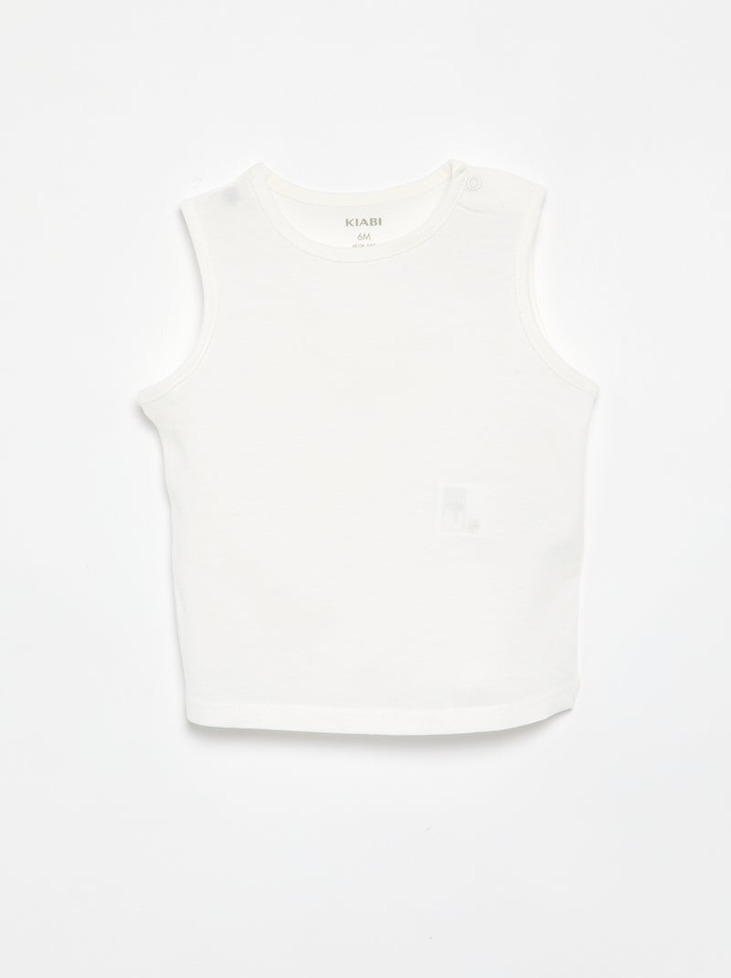 Lot de 4 débardeurs unis Blanc - Kiabi