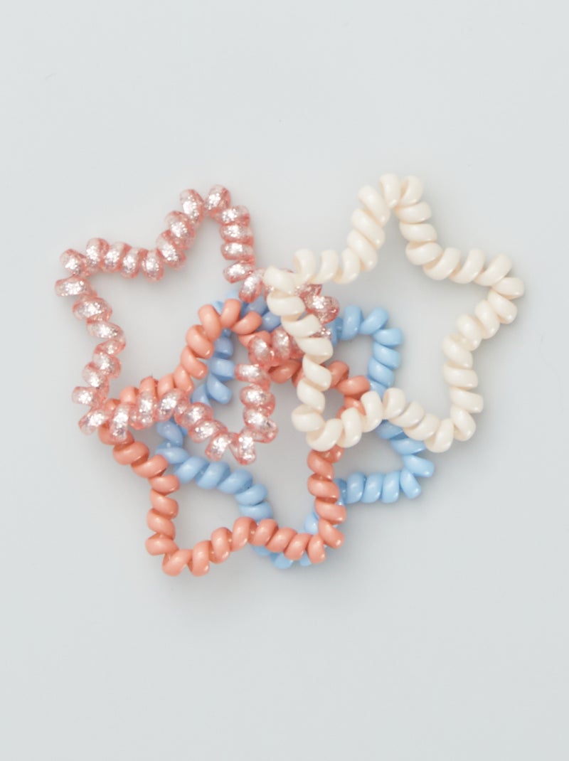 Lot de 4 élastiques formes 'étoiles' Rose/Bleu - Kiabi