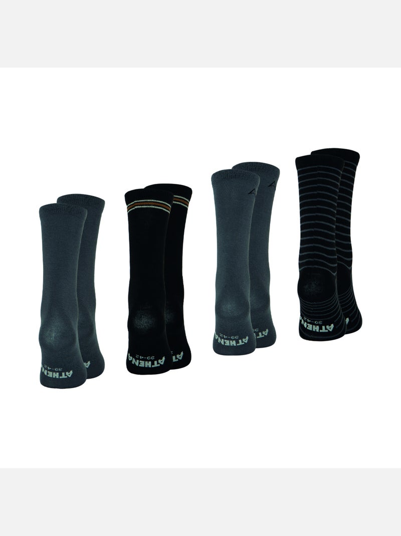 Lot de 4 mi-chaussettes homme ecopack athena Gris clair - Kiabi
