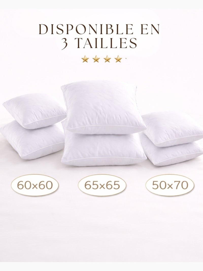 Lot de 4 oreillers polyester moelleux premium promo linge Blanc - Kiabi