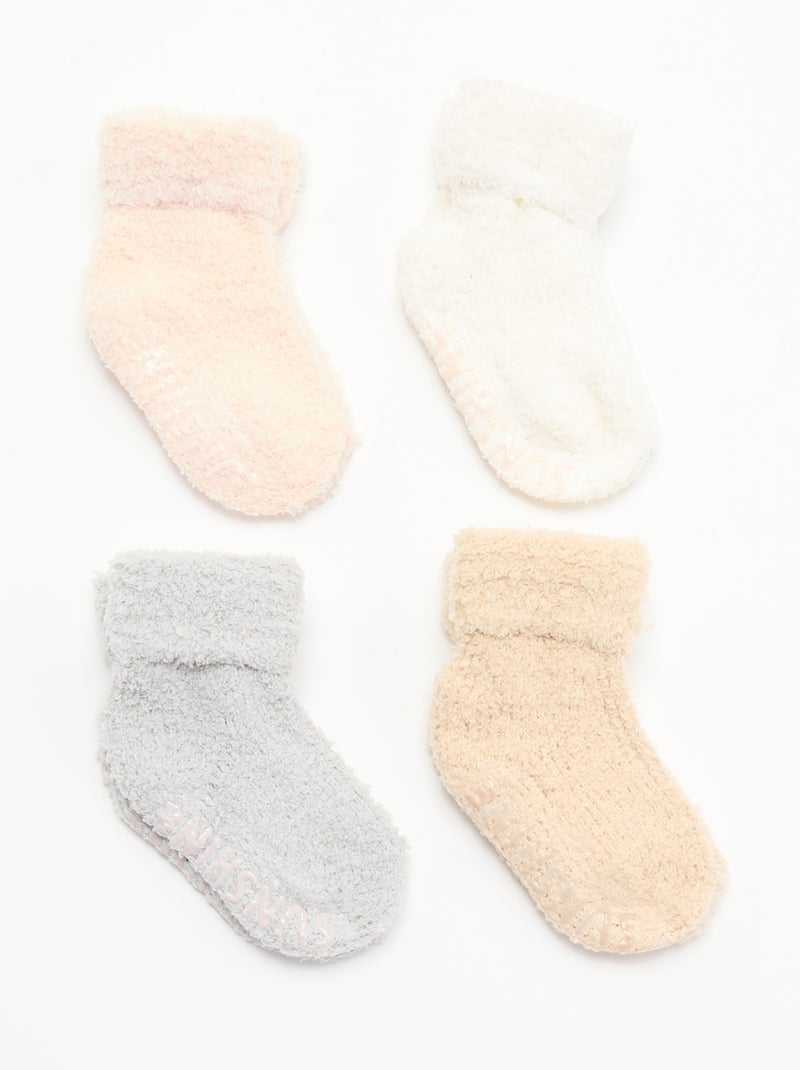 Lot de 4 paires de chaussettes Beige - Kiabi