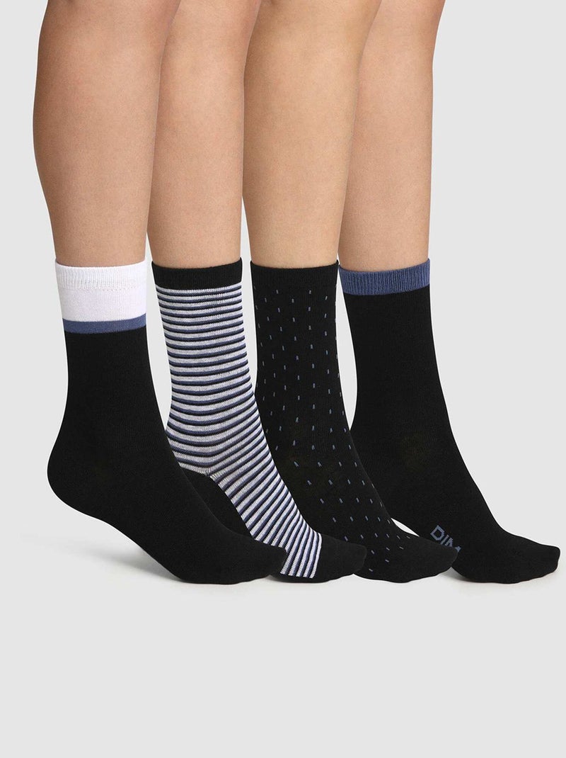 Lot de 4 paires de chaussettes 'DIM' Noir - Kiabi