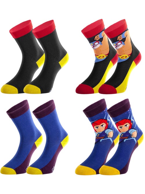 Lot de 4 paires de chaussettes enfant brawl stars freegun - Kiabi