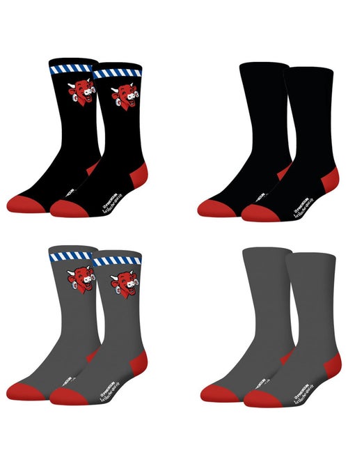 Lot de 4 paires de chaussettes homme la vache qui rit freegun - Kiabi