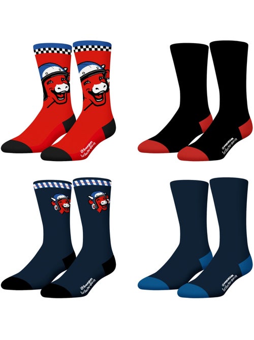 Lot de 4 paires de chaussettes homme la vache qui rit freegun - Kiabi