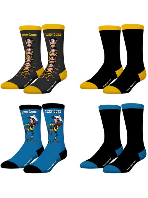 Lot de 4 paires de chaussettes lucky luke freegun - Kiabi