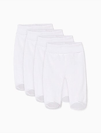 Lot de 4 pantalons à pieds en coton