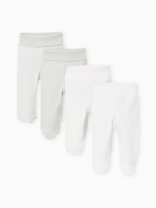 Lot de 4 pantalons de taille haute en coton - Kiabi