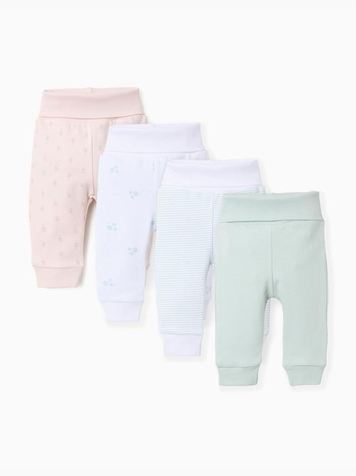 Lot de 4 Pantalons Extra Confortables Flowers - Kiabi Lot de 4 Pantalons Extra Confortables Flowers - Kiabi