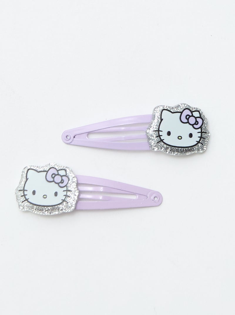 Lot de 4 pinces + 1 chouchou 'Hello Kitty' Rose - Kiabi