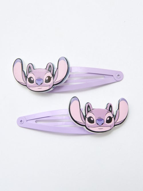 Lot de 4 pinces + 2 élastiques 'Stitch' - Kiabi
