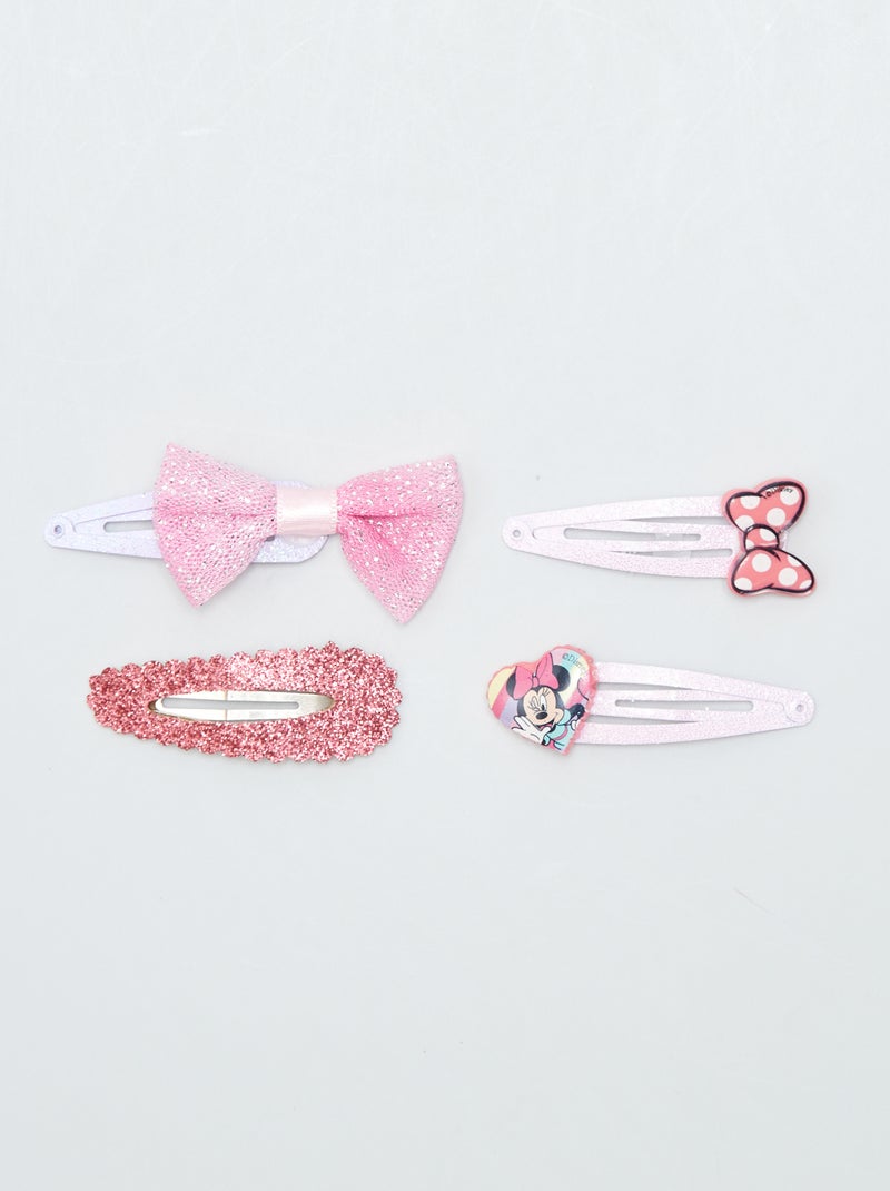Lot de 4 pinces clic clac 'Minnie' Rose - Kiabi