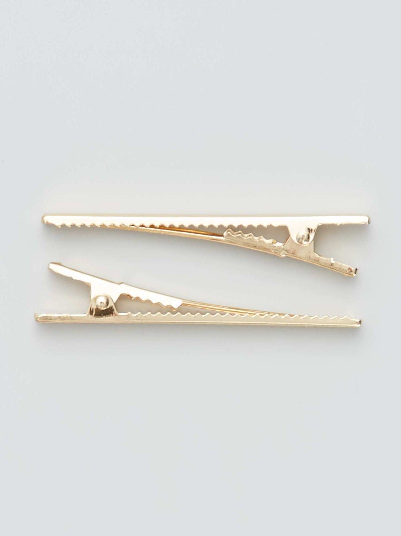 Lot de 4 pinces crocodiles doré - Kiabi