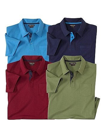 Lot de 4 Polos Jersey Casual - ATLAS FOR MEN