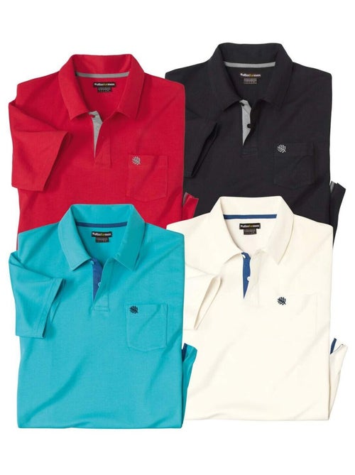 Lot de 4 Polos Pur Coton - ATLAS FOR MEN - Kiabi Lot de 4 Polos Pur Coton - ATLAS FOR MEN - Kiabi