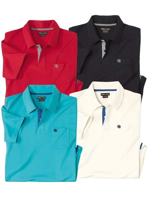Lot de 4 polos pur coton  - atlas for men - Kiabi