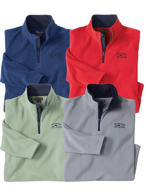 Lot de 4 Pulls en Micropolaire Outdoor  - ATLAS FOR MEN - Kiabi