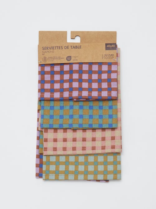 Lot de 4 serviettes de table 40 x 40 cm - Kiabi Lot de 4 serviettes de table 40 x 40 cm - Kiabi