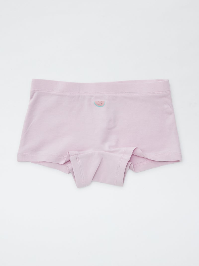 Lot de 4 shorties imprimé Rose/bleu/jaune/violet - Kiabi