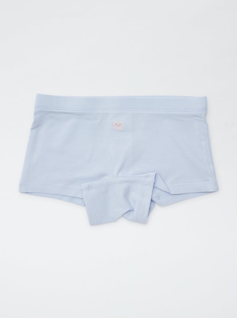 Lot de 4 shorties imprimé Rose/bleu/jaune/violet - Kiabi